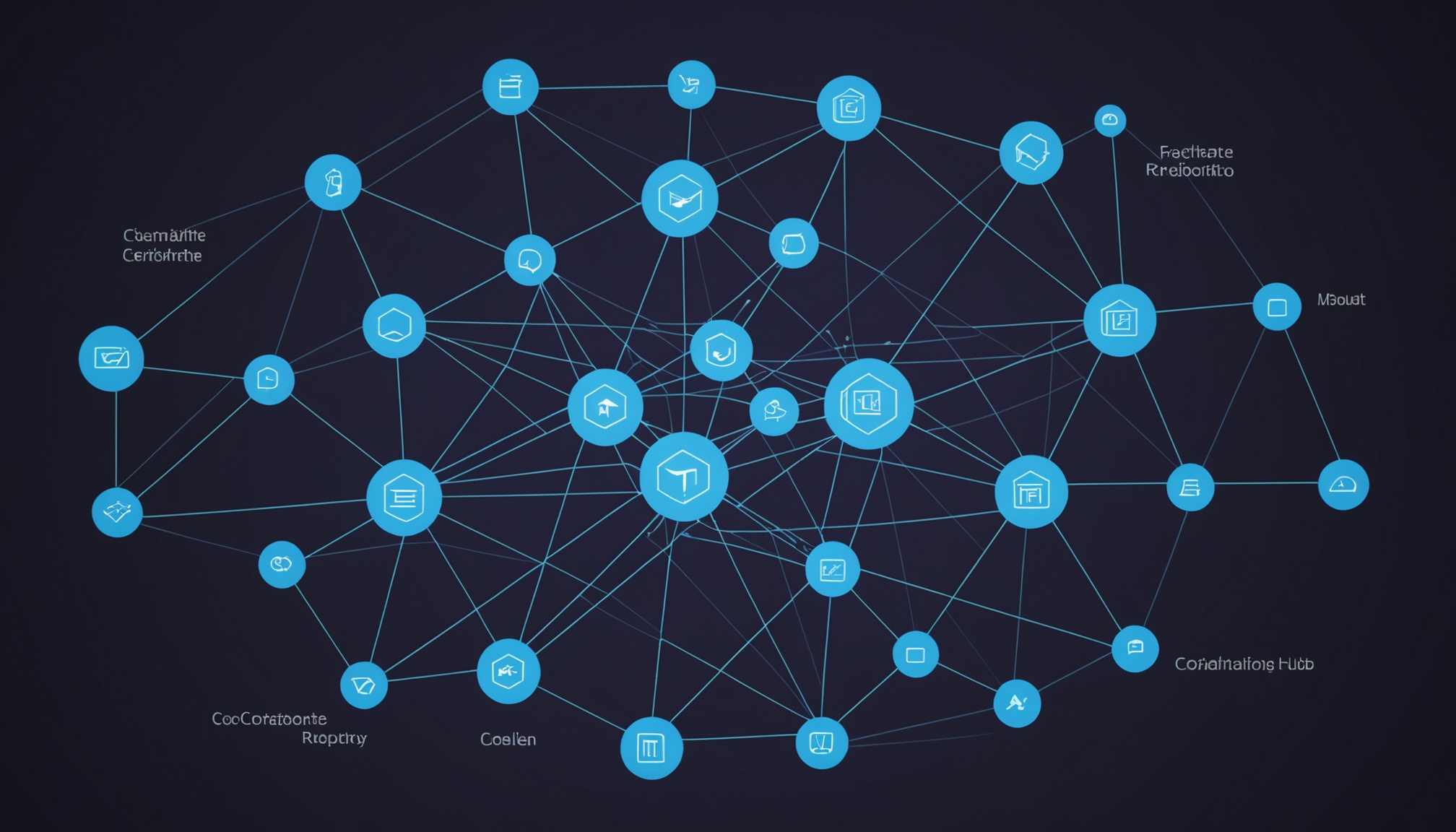 grafo de commits migrando de un hub central a otro