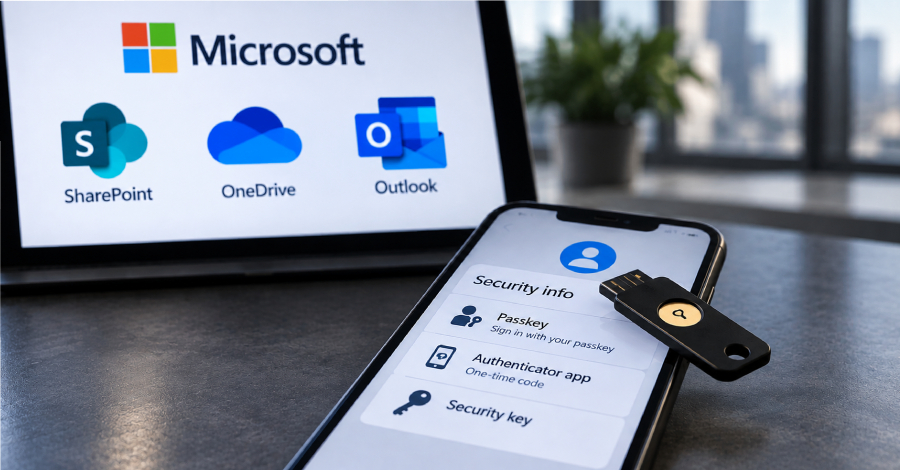 portal de inicio de sesión falso de Microsoft usado en la campaña