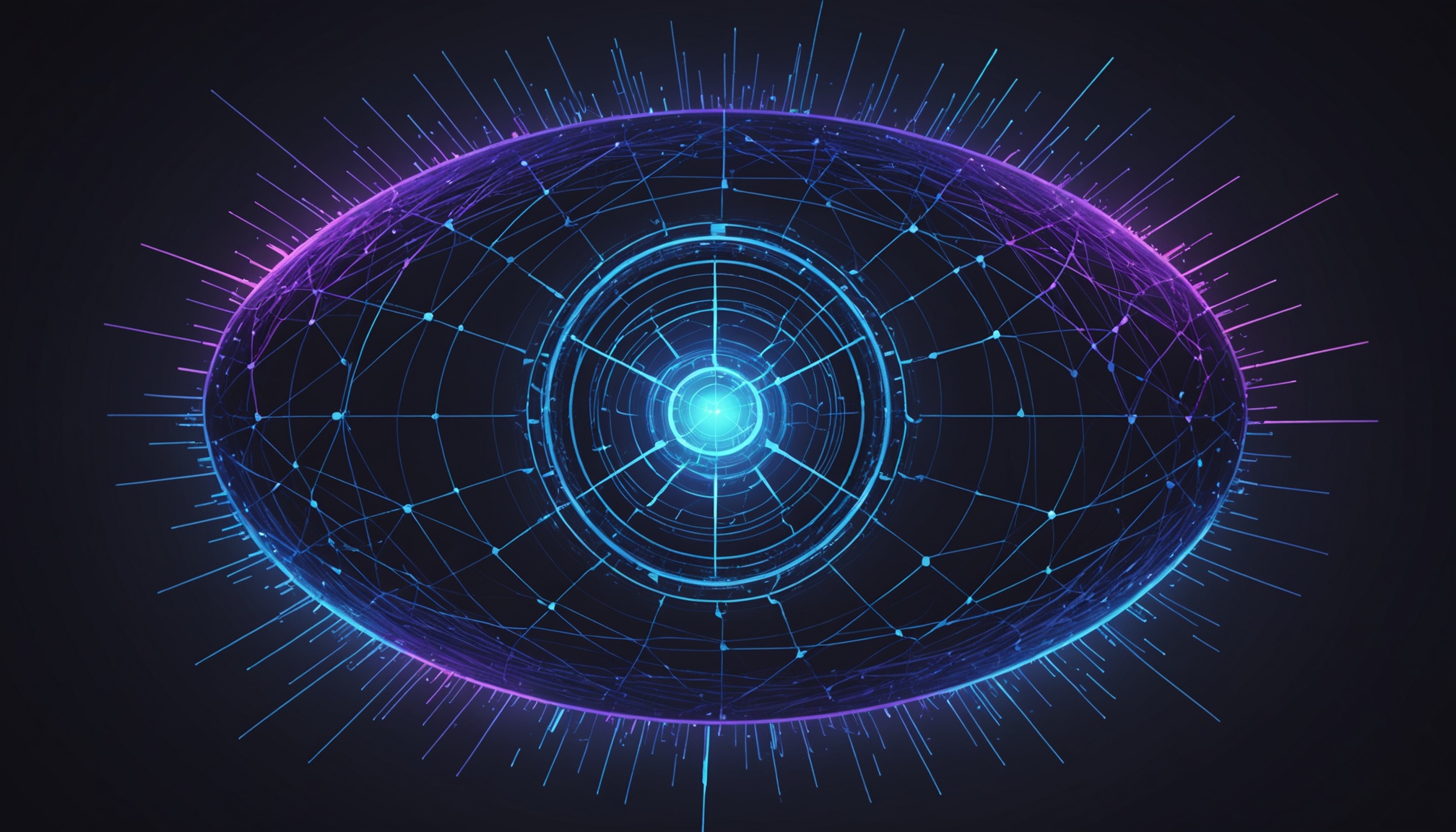 ilustración abstracta de un escudo de nodos filtrando flujos de datos